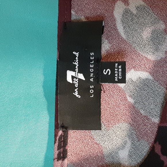 7 FOR ALL MANKIND  BURGUNDY, BLACL PRINT CAMI/TINK SIZE SMALL - Picture 5 of 8